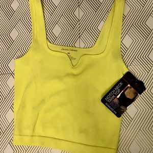 Warm Yellow Ribbed Tank Top
